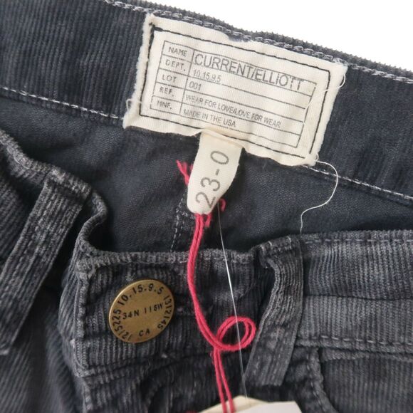 Current/Elliott The Ankle Skinny Corduroy Jeans in Black Leopard Sz 23 NWT $218 - Picture 7 of 9